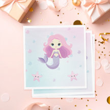Cute Mermaid Girl Birthday Party