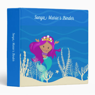 Cute Mermaid Girl Custom Kids Ocean Photo Album Binder