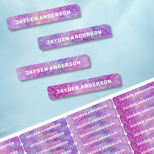 Cute Mermaid Girl Pink Purple Kid Name Back School