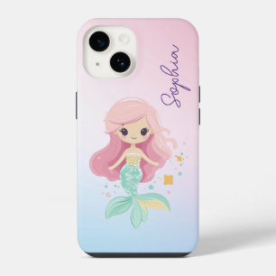 Cute Mermaid Girls Personalised iPhone 14 Case