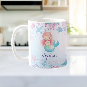 Cute Mermaid Girls Personalised Mug