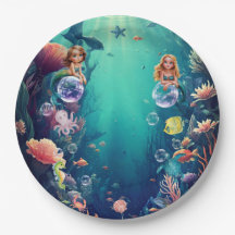 Cute Mermaid Kid Birthday Party Invitation