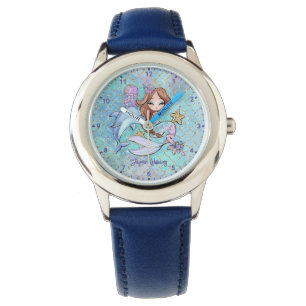 Cute Mermaid Light Brown Hair Personalized Girl Watch