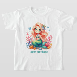 Cute mermaid lovers customizable girls kids T-Shirt