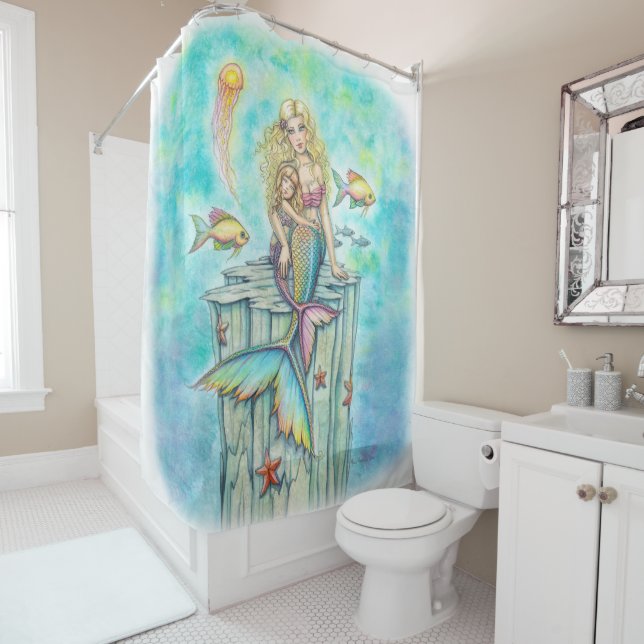 Cute Mermaid Mother and Daughter Art (In Situ)