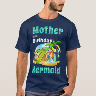 Cute Mermaid Mother Of The 7th Birthday T-Shirt