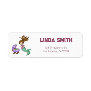 Cute Mermaid New Baby Return Address