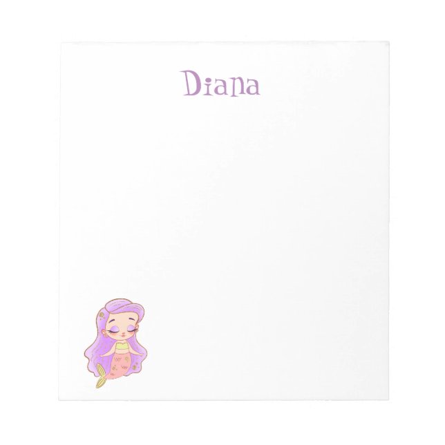 Cute Mermaid  Notepad (Front)