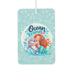 Cute Mermaid Ocean Friends Dolphin Design air fres Freshener