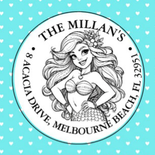 Cute Mermaid Party theme Self-inking Stamp