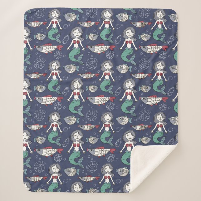 Cute Mermaid Pattern blankets (Front)