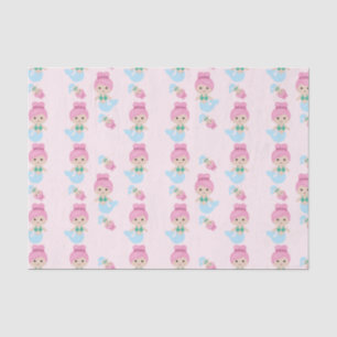 Cute mermaid pattern pink tissue paper