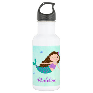 Cute Mermaid Purple Glitter Aqua 532 Ml Water Bottle