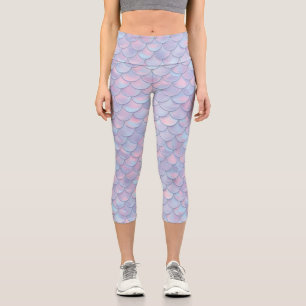 Cute Mermaid Scales, Magical Sea Creature Capri Leggings