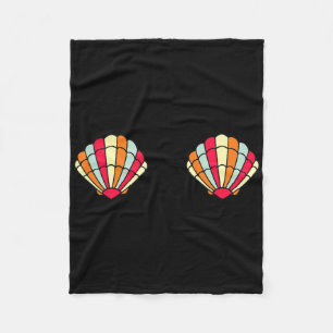Cute Mermaid Shell Halloween Costume Tee Fun Girl Fleece Blanket