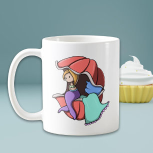 Cute Mermaid Shell Personalized Coffee Mug
