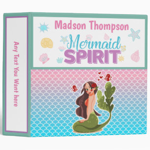 Cute Mermaid Spirit, Scales & Sea shells Custom Binder