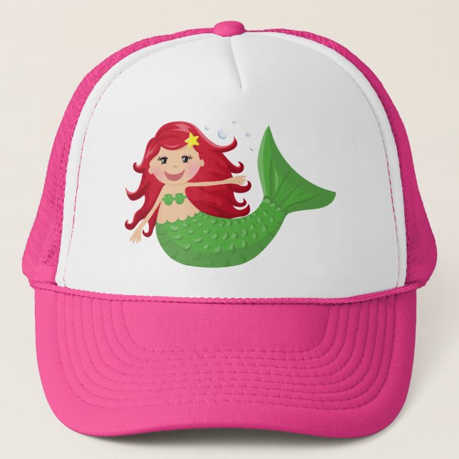 Cute Mermaid Trucker Hat (Front)
