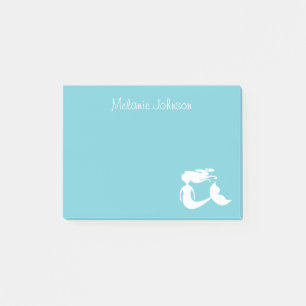 Cute mermaid turquoise personalized Post-it® note