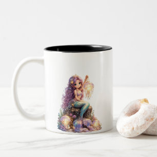 Cute mermaid  Two-Tone coffee mug