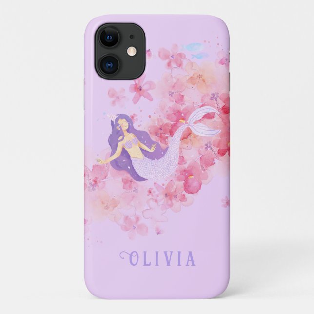 Cute Mermaid Under the sea for Girls  Case-Mate iPhone Case (Back)