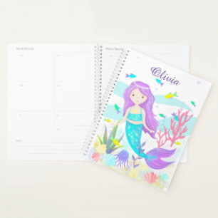      Cute Mermaid Under the Sea Neon Planner
