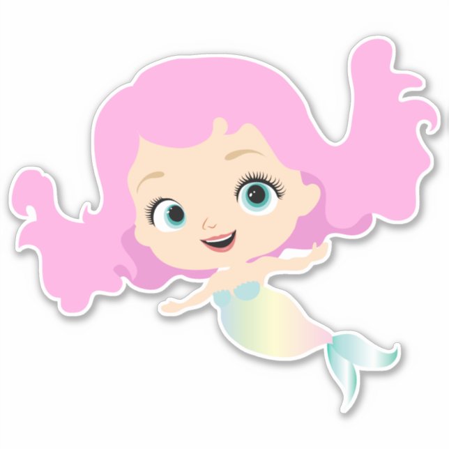Cute Mermaid with Pink Hair (Front)