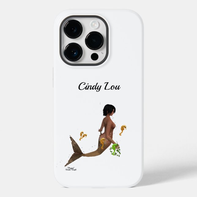 Cute Mermaid With Seahorses Cell Phone Case (Back)