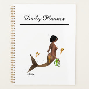 Cute Mermaid With Seahorses Daily Planner