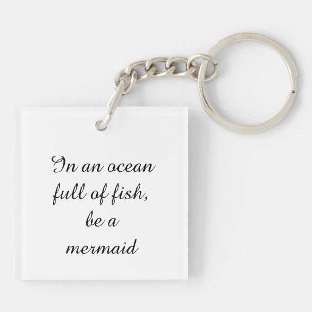 Cute Mermaid With Seahorses Key Chain (Back)