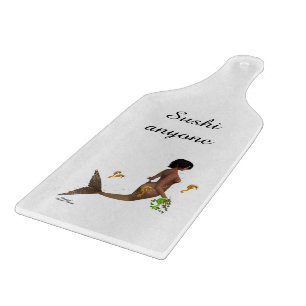 Cute Mermaid With Seahorses Paddle Cutting Board