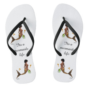 Cute Mermaid With Seahorses Women's Flip Flops