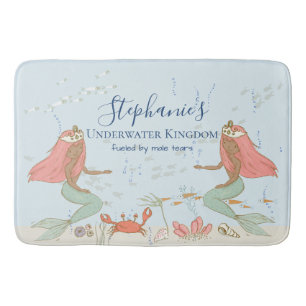 Cute Mermaids In Male Tears Bath Mat