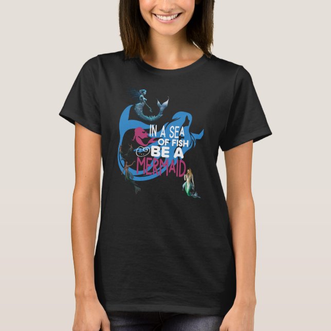 Cute Mermaids in The Sea T-Shirt (Front)