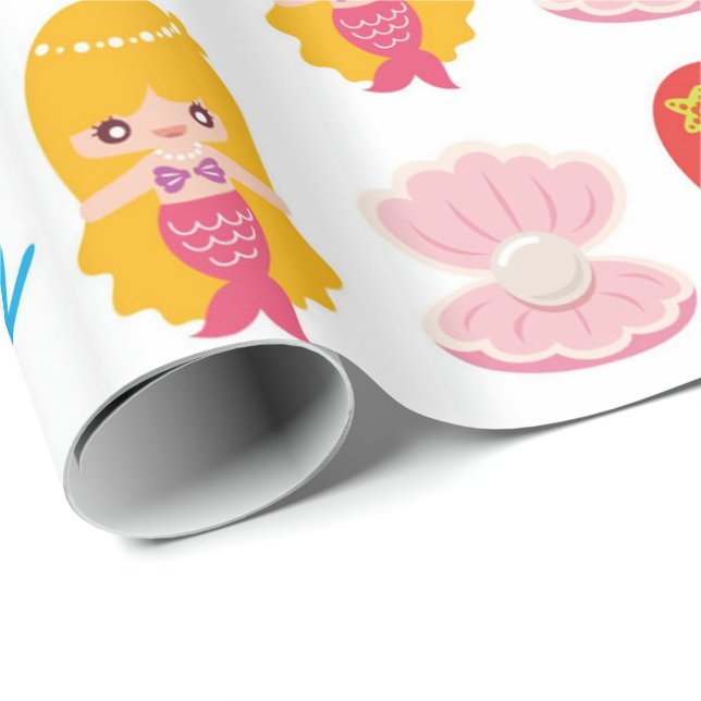 Cute mermaids pattern wrapping paper (Roll Corner)