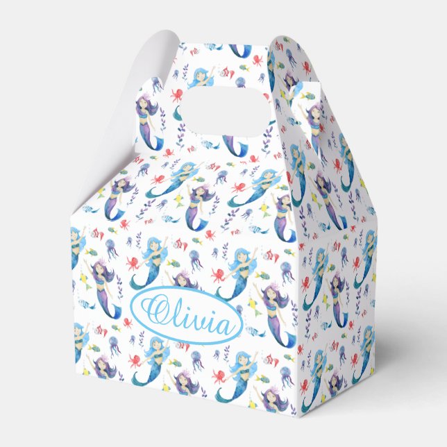   Cute Mermaids Under the Sea Favor Box (Front Side)