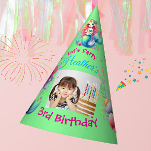Cute Mermaids Under the Sea Photo Kids Birthday  Party Hat