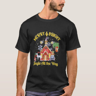 Cute Merry and Bright Jingle All The Way Colorful  T-Shirt