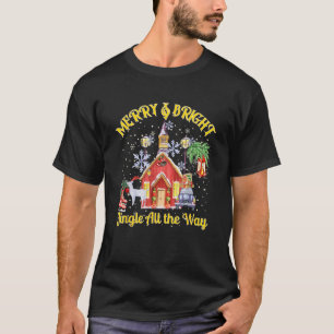 Cute Merry and Bright Jingle All The Way Colorful  T-Shirt