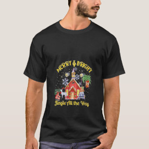 Cute Merry and Bright Jingle All The Way Colorful  T-Shirt