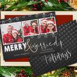 Cute Merry And Married First Christmas Photo Holiday Card<br><div class="desc">Cute Merry And Married First Christmas Photo Holiday Card . The design has space for 3 of your favourite photos with "Merry & married" written on the card in a pretty font and the inside of the card has a personalized message. Customize it and send it to family and friends...</div>