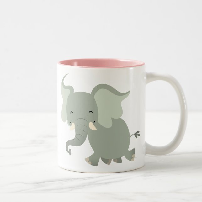 Cute Merry Cartoon Elephant Mug (Right)