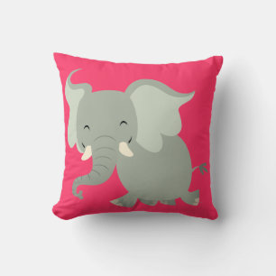 Cute Merry Cartoon Elephant Pillow