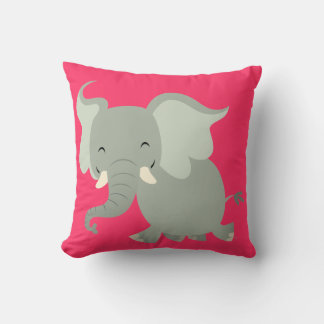 Cute Merry Cartoon Elephant Pillow