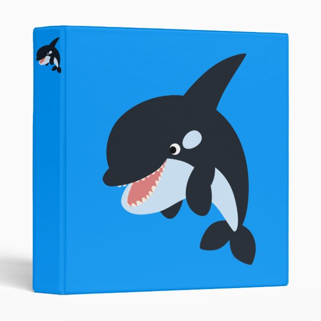 Cute Merry Cartoon Killer Whale Avery Binder (Front/Spine)