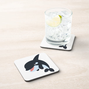 Cute Merry Cartoon Killer Whale Coasters Set