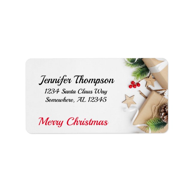Cute Merry Christmas Address Label (Front)