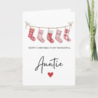 Cute Merry Christmas Auntie Folded Holiday Card