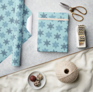 Cute Merry Christmas Blue Wrapping Paper