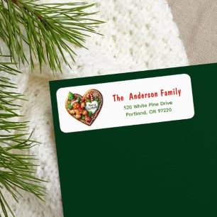 Cute Merry Christmas Cookies Heart Return Address